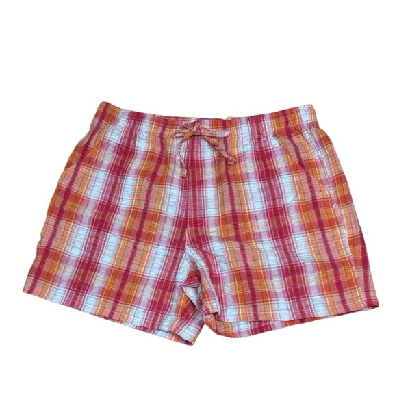 Y2K, 2010s Orange and Pink plaid Shorts, Medium - Picture 1 of 7